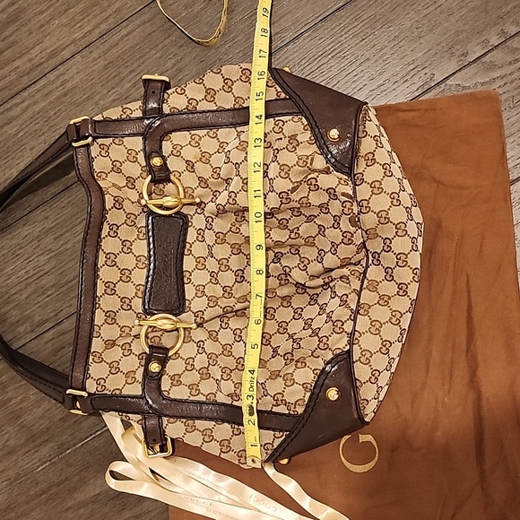 GUCCI Jockey Tote - Canvas with gold hardware - Pre-owned - Picture 17 of 17